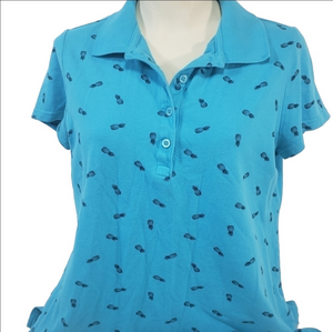 Blue Pineapple Collared T-Shirt